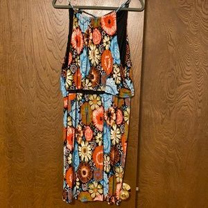 Loft Beach Coral Reef Tiered Dress
